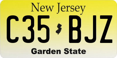 NJ license plate C35BJZ