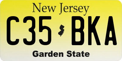 NJ license plate C35BKA