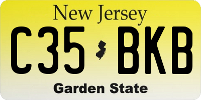 NJ license plate C35BKB