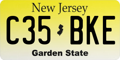 NJ license plate C35BKE