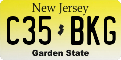 NJ license plate C35BKG