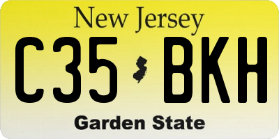 NJ license plate C35BKH