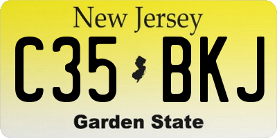 NJ license plate C35BKJ