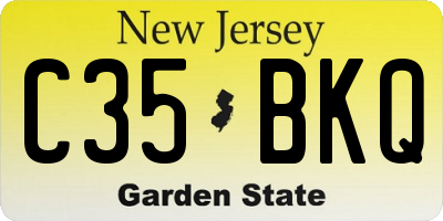NJ license plate C35BKQ