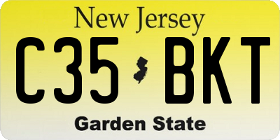 NJ license plate C35BKT