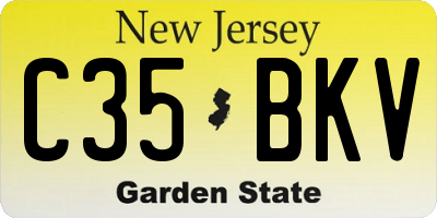 NJ license plate C35BKV