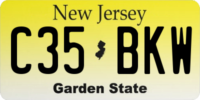 NJ license plate C35BKW