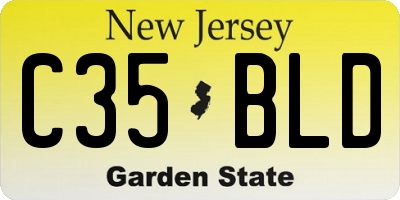 NJ license plate C35BLD