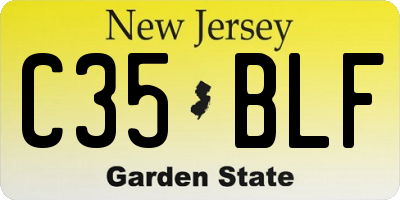 NJ license plate C35BLF