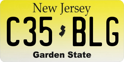 NJ license plate C35BLG
