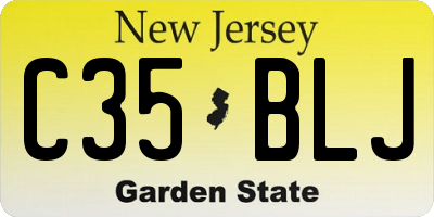 NJ license plate C35BLJ