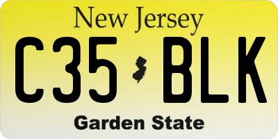 NJ license plate C35BLK