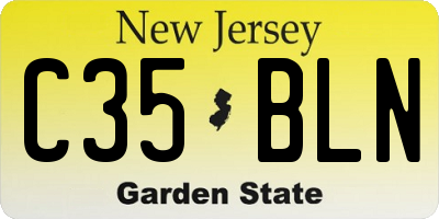 NJ license plate C35BLN