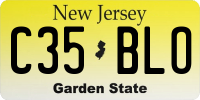 NJ license plate C35BLO