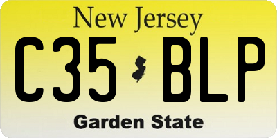 NJ license plate C35BLP