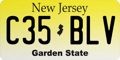 NJ license plate C35BLV