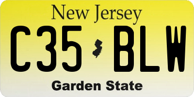 NJ license plate C35BLW