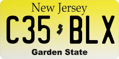 NJ license plate C35BLX
