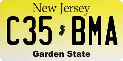 NJ license plate C35BMA