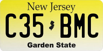 NJ license plate C35BMC