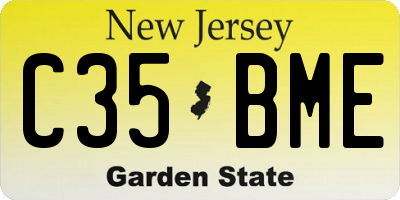NJ license plate C35BME