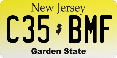 NJ license plate C35BMF