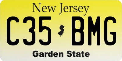 NJ license plate C35BMG
