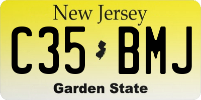 NJ license plate C35BMJ