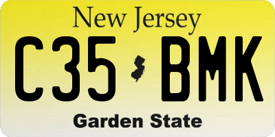 NJ license plate C35BMK
