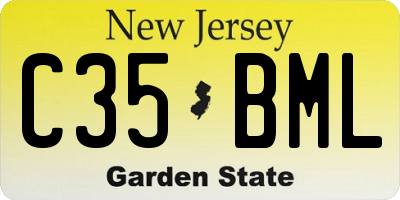 NJ license plate C35BML