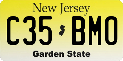 NJ license plate C35BMO
