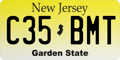 NJ license plate C35BMT