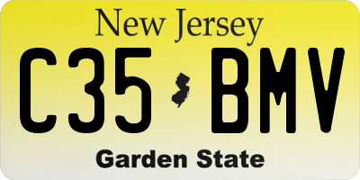 NJ license plate C35BMV