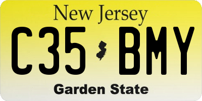 NJ license plate C35BMY
