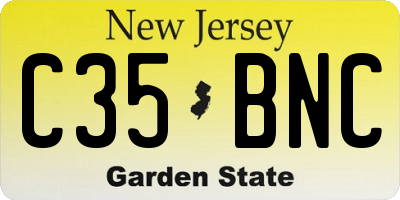 NJ license plate C35BNC