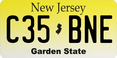 NJ license plate C35BNE