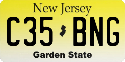 NJ license plate C35BNG