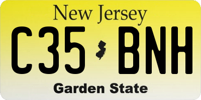 NJ license plate C35BNH