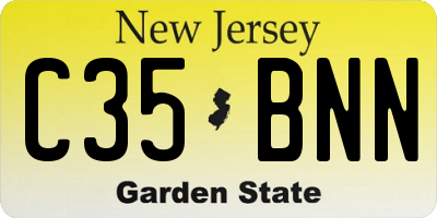 NJ license plate C35BNN