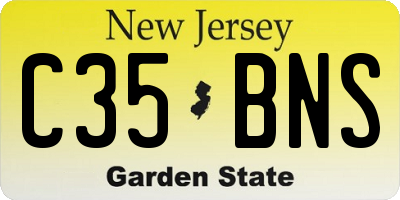 NJ license plate C35BNS
