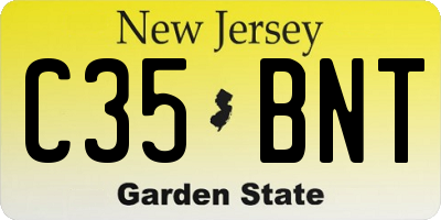 NJ license plate C35BNT