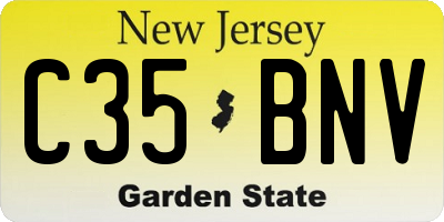 NJ license plate C35BNV