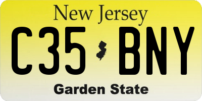 NJ license plate C35BNY
