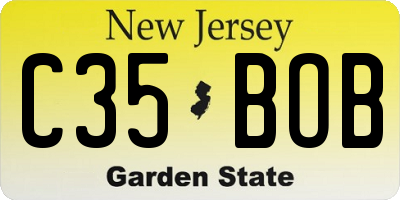 NJ license plate C35BOB