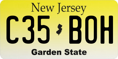 NJ license plate C35BOH