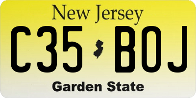 NJ license plate C35BOJ