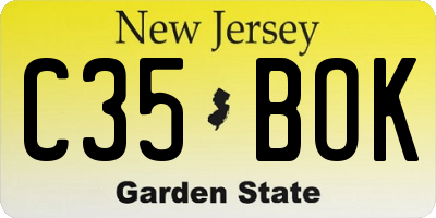 NJ license plate C35BOK