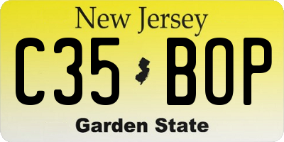 NJ license plate C35BOP