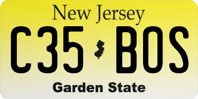 NJ license plate C35BOS