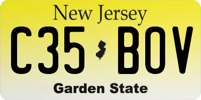 NJ license plate C35BOV